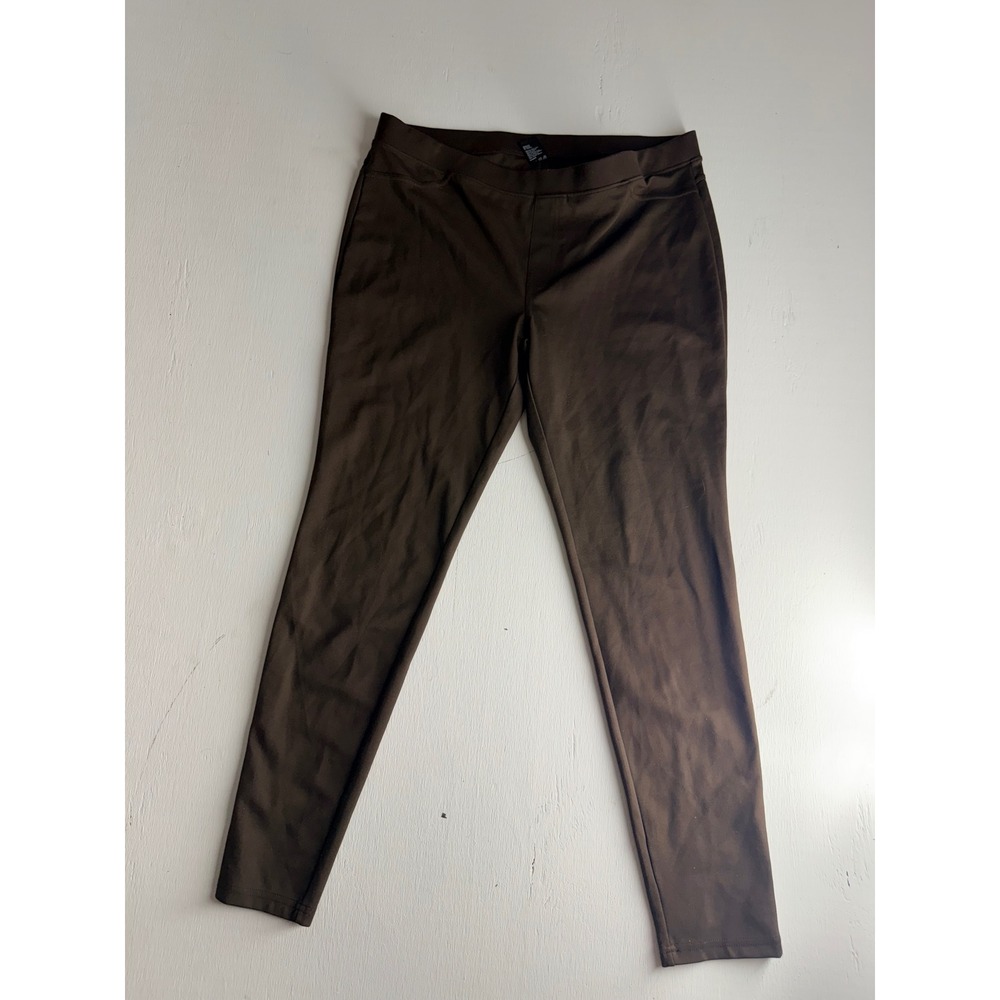 Hue Ultra Soft High Waist Leggings Dark Brown Espresso XL Stretch Back Pockets